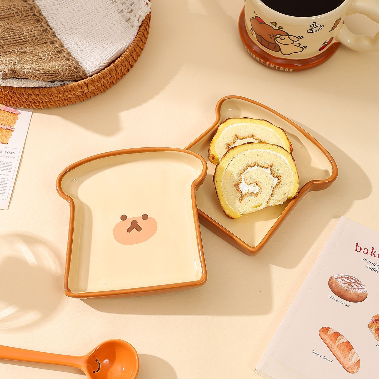 Cute Toast Bread Shaped Cerami - Kitchen Baking Dishes ulasan dan harga