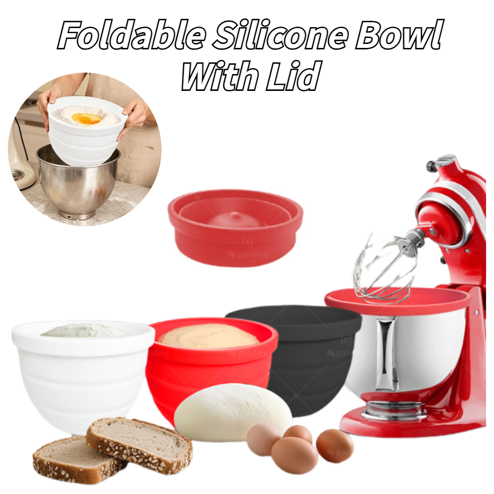 Foldable Silicone Bowl With Li - Kitchen Aid Baking Lid ulasan dan harga