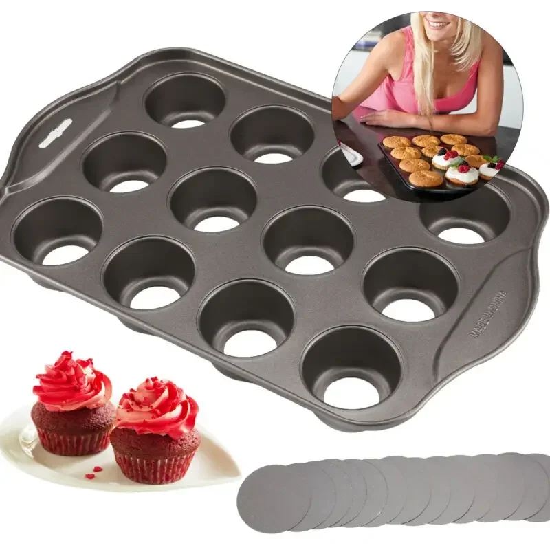 12 Mini Baking Cheese Cake Cup - Muffin Tin Nonstick ulasan dan harga