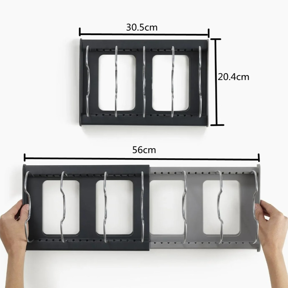 7-grid Telescopic Pot Rack,Pan - Kitchen Baking Pan Organizer ulasan dan harga