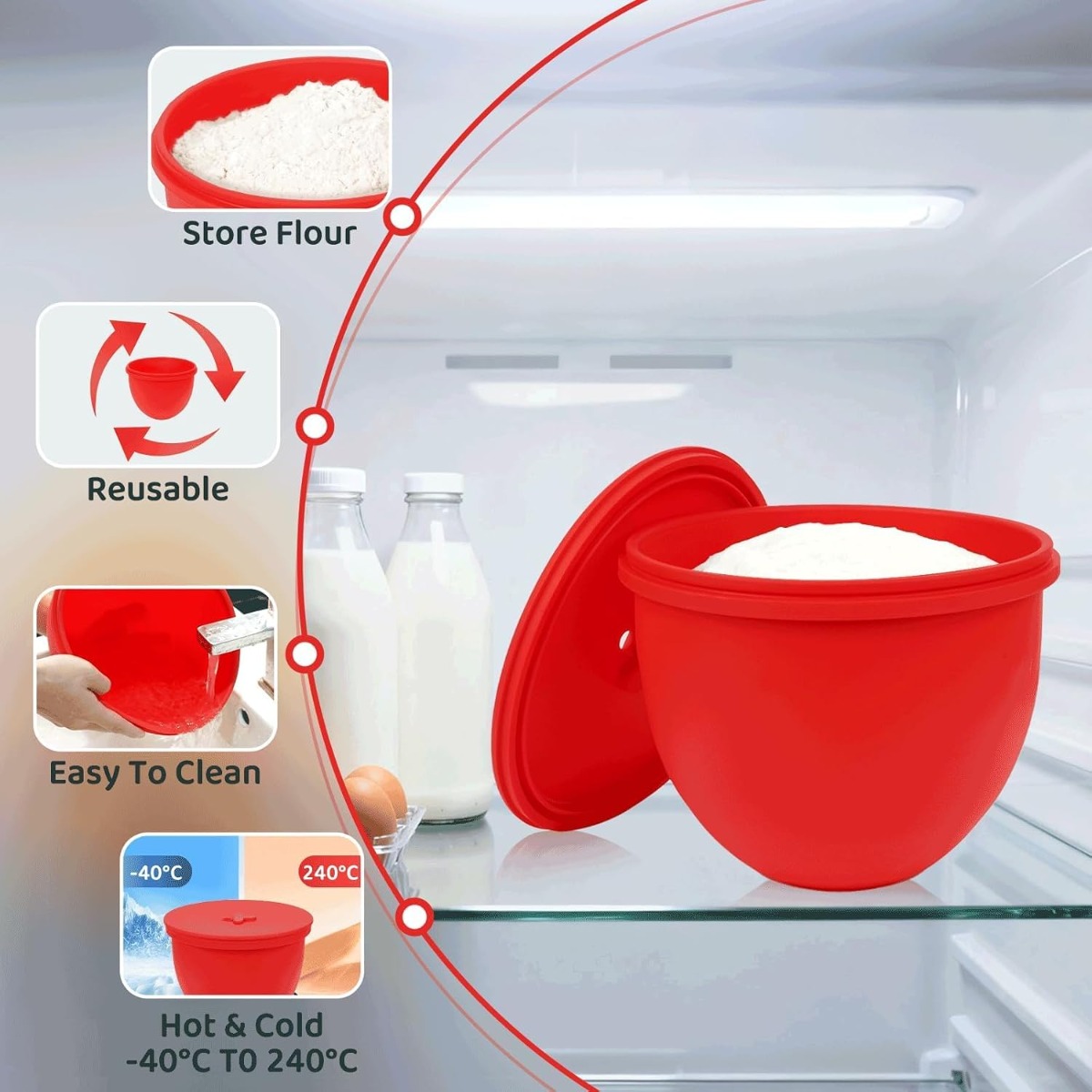 Silicone Mixer Bowl Liner with - Kitchen Aid Baking Lid ulasan dan harga