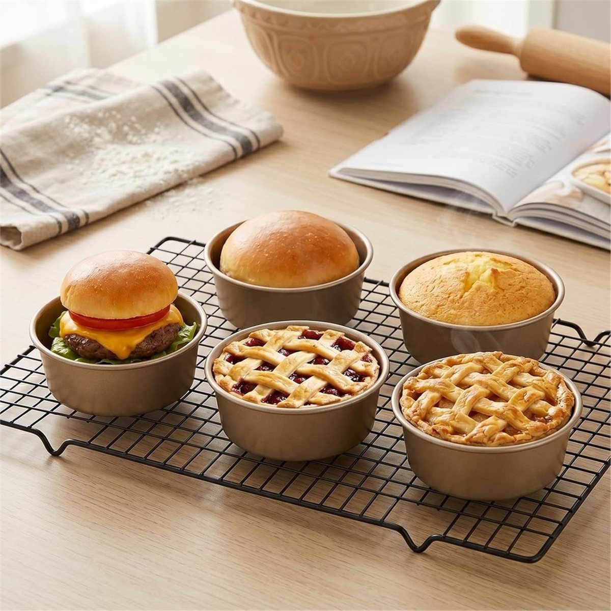 8 Pack Mini Pie Pans, 4 Inch R - Muffin Tin Nonstick ulasan dan harga