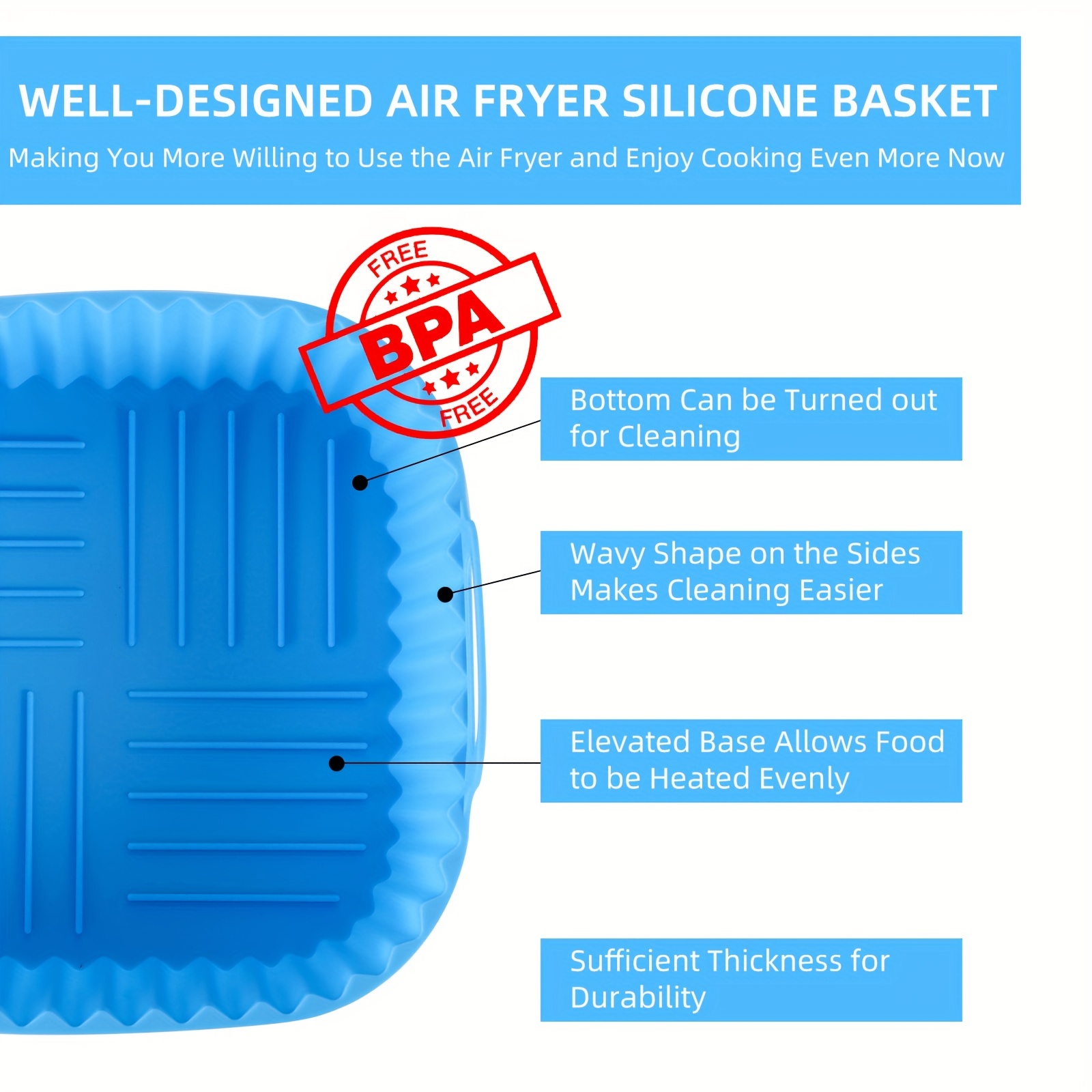 1 square silicone air fryer li - Kitchen Baking Gadgets ulasan dan harga