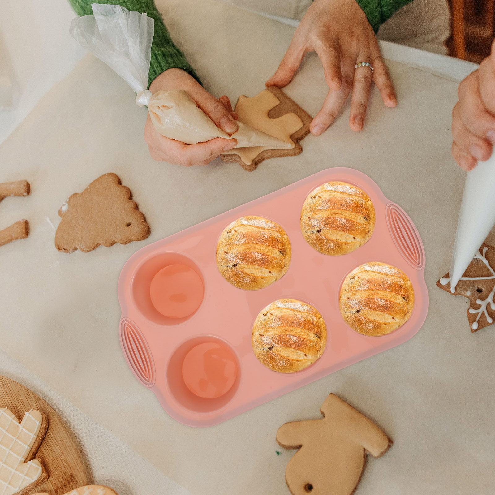 6 Cup Silicone Cake Mold Nonst - Muffin Tin Nonstick ulasan dan harga