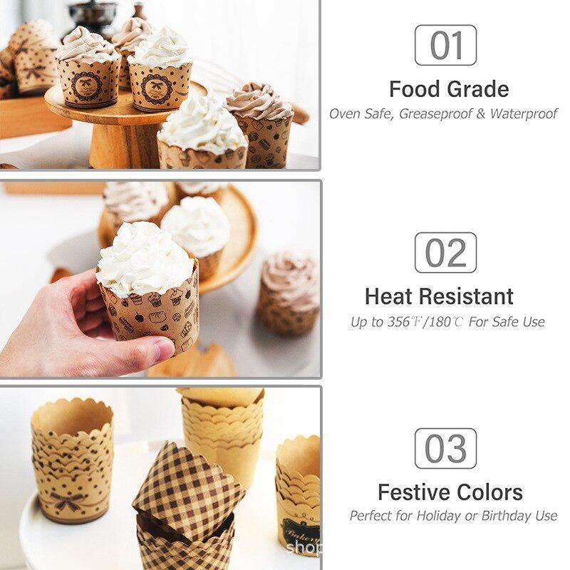 50Pcs/Pack Cupcake Paper Cups  - Kitchen Paper For Baking ulasan dan harga