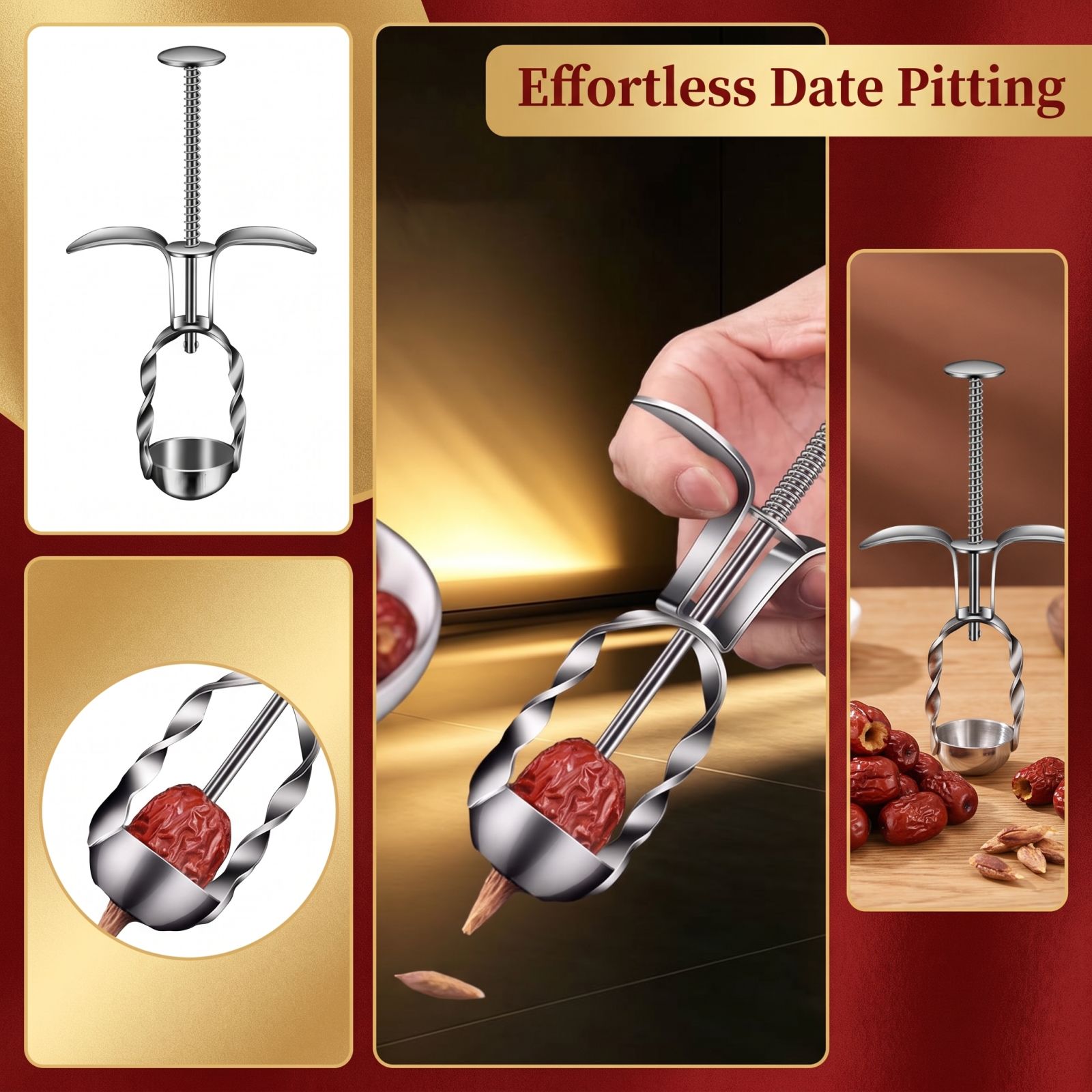 Stainless Steel Red Date Pitte - Kitchen Baking Gadgets ulasan dan harga