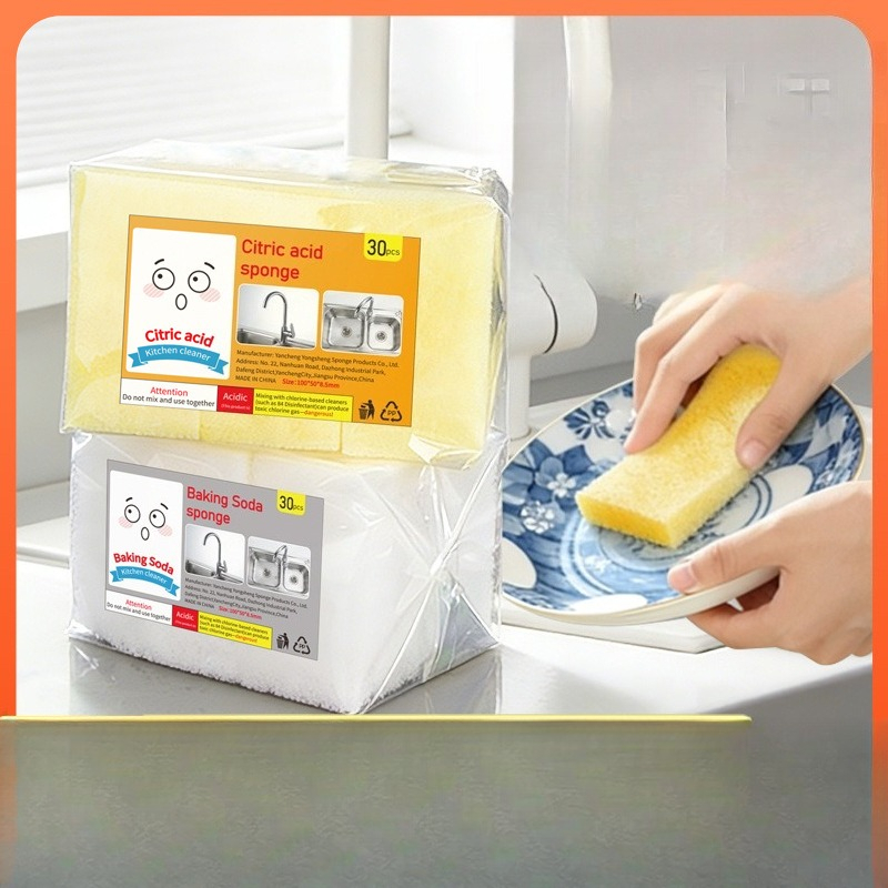 Dish Sponge Scouring Wipes Mul - Kitchen Cleaner Baking Soda ulasan dan harga