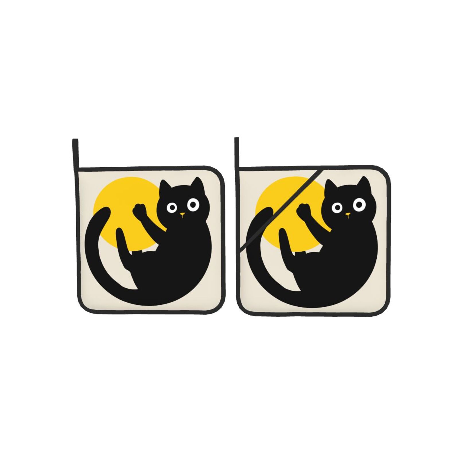 Cute Black Cat Pot Holders Set - Kitchen Baking Dishes ulasan dan harga