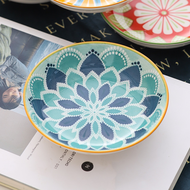 4pc Bohemian Ceramic Plate - S - Kitchen Baking Dishes ulasan dan harga